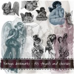 Vintage bookmarks - 40s Angels and cherubs - preview Vintage bookmarks - 40s Angels and cherubs - preview