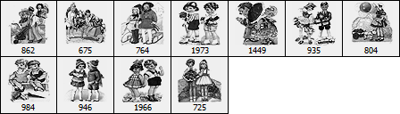 Vintage bookmarks - 40s Children II - thumbs